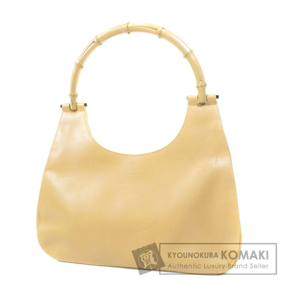 Gucci Handbags - Gucci beige leather hobo bag signature bamboo handle